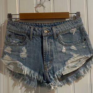 NWT Carmar Light Blue Distressed Jean Shorts